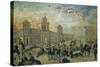 Tray with Popular Scene of Modena Revolt, August 24, 1848-null-Stretched Canvas