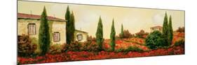 Tre Case Tra I Papaveri-Guido Borelli-Mounted Premium Giclee Print