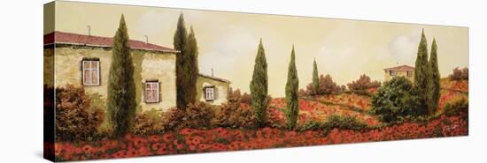 Tre case Tra I Papaveri-Guido Borelli-Stretched Canvas