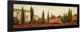 Tre case Tra I Papaveri-Guido Borelli-Framed Premium Giclee Print