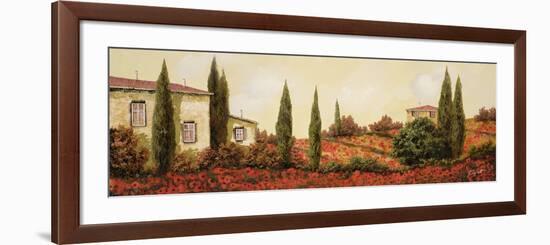 Tre case Tra I Papaveri-Guido Borelli-Framed Premium Giclee Print