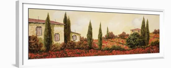 Tre case Tra I Papaveri-Guido Borelli-Framed Premium Giclee Print