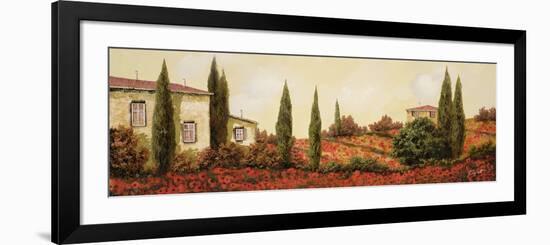 Tre case Tra I Papaveri-Guido Borelli-Framed Giclee Print