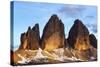 Tre Cime Di Lavaredo Mountain at Sunset, Sexten Dolomites, South Tyrol, Italy, Europe, July 2009-Frank Krahmer-Stretched Canvas