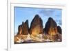 Tre Cime Di Lavaredo Mountain at Sunset, Sexten Dolomites, South Tyrol, Italy, Europe, July 2009-Frank Krahmer-Framed Photographic Print