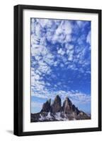 Tre Cime Di Lavaredo Mountains with Clouds, Sexten Dolomites, South Tyrol, Italy, Europe, July 2009-Frank Krahmer-Framed Photographic Print