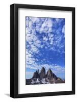 Tre Cime Di Lavaredo Mountains with Clouds, Sexten Dolomites, South Tyrol, Italy, Europe, July 2009-Frank Krahmer-Framed Photographic Print