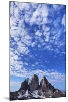 Tre Cime Di Lavaredo Mountains with Clouds, Sexten Dolomites, South Tyrol, Italy, Europe, July 2009-Frank Krahmer-Mounted Photographic Print