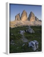 Tre Cime di Lavaredo, Sexten Dolomites nature reserve, Italy-Michael Jaeschke-Framed Photographic Print