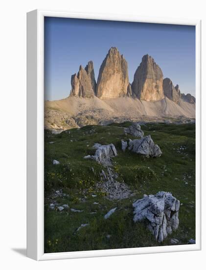 Tre Cime di Lavaredo, Sexten Dolomites nature reserve, Italy-Michael Jaeschke-Framed Photographic Print