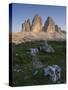 Tre Cime di Lavaredo, Sexten Dolomites nature reserve, Italy-Michael Jaeschke-Stretched Canvas