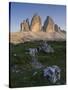 Tre Cime di Lavaredo, Sexten Dolomites nature reserve, Italy-Michael Jaeschke-Stretched Canvas