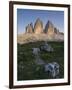 Tre Cime di Lavaredo, Sexten Dolomites nature reserve, Italy-Michael Jaeschke-Framed Photographic Print