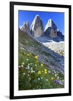 Tre Cime di Lavaredo, Sexten Dolomites, Province of Bolzano, South Tyrol, Italy-null-Framed Art Print