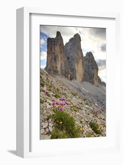Tre Cime di Lavaredo, Sexten Dolomites, Province of Bolzano, South Tyrol, Italy-null-Framed Art Print