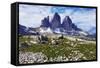 Tre Cime Di Lavaredo, Sexten Dolomites, South Tyrol, Italy, Europe, July 2009-Frank Krahmer-Framed Stretched Canvas