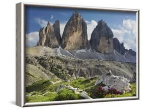 Tre Cime Di Lavaredo (Three Merlons), Meadow, South Tyrol-Rainer Mirau-Framed Photographic Print