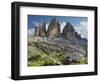 Tre Cime Di Lavaredo (Three Merlons), Meadow, South Tyrol-Rainer Mirau-Framed Photographic Print