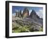 Tre Cime Di Lavaredo (Three Merlons), Meadow, South Tyrol-Rainer Mirau-Framed Photographic Print