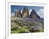 Tre Cime Di Lavaredo (Three Merlons), Meadow, South Tyrol-Rainer Mirau-Framed Photographic Print