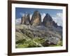 Tre Cime Di Lavaredo (Three Merlons), Meadow, South Tyrol-Rainer Mirau-Framed Photographic Print