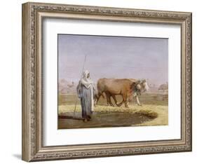Treading Out Wheat in Egypt-Jean Leon Gerome-Framed Giclee Print