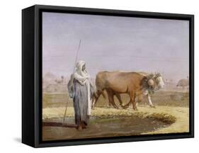 Treading Out Wheat in Egypt-Jean Leon Gerome-Framed Stretched Canvas
