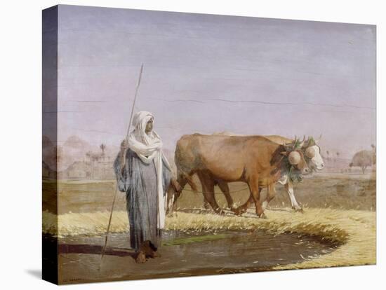 Treading Out Wheat in Egypt-Jean Leon Gerome-Stretched Canvas