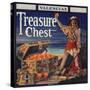 Treasure Chest Brand - Crafton, California - Citrus Crate Label-Lantern Press-Stretched Canvas