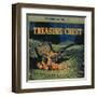 Treasure Chest Orange Label - Crafton, CA-Lantern Press-Framed Art Print