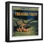 Treasure Chest Orange Label - Crafton, CA-Lantern Press-Framed Art Print