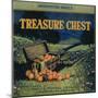 Treasure Chest Orange Label - Crafton, CA-Lantern Press-Mounted Art Print