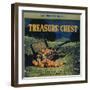 Treasure Chest Orange Label - Crafton, CA-Lantern Press-Framed Art Print