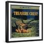 Treasure Chest Orange Label - Crafton, CA-Lantern Press-Framed Art Print