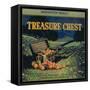 Treasure Chest Orange Label - Crafton, CA-Lantern Press-Framed Stretched Canvas