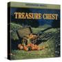 Treasure Chest Orange Label - Crafton, CA-Lantern Press-Stretched Canvas