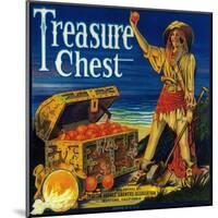 Treasure Chest Orange Label - Mentone, CA-Lantern Press-Mounted Art Print