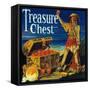 Treasure Chest Orange Label - Mentone, CA-Lantern Press-Framed Stretched Canvas
