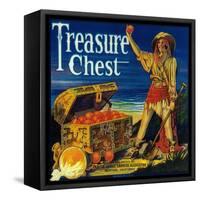 Treasure Chest Orange Label - Mentone, CA-Lantern Press-Framed Stretched Canvas