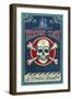 Treasure Cove, Florida - Skull and Crossbones-Lantern Press-Framed Art Print