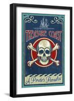 Treasure Cove, Florida - Skull and Crossbones-Lantern Press-Framed Art Print