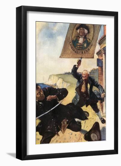 Treasure Isle, Black Dog-John Cameron-Framed Art Print