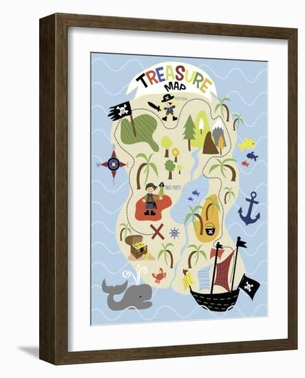 Treasure Map-Erin Clark-Framed Giclee Print