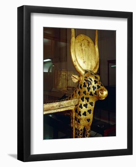 Treasure of Tutankhamen, Funerary Zoomorphic Bed, Sides Representing Mehetweret, the Cow Goddess-null-Framed Giclee Print