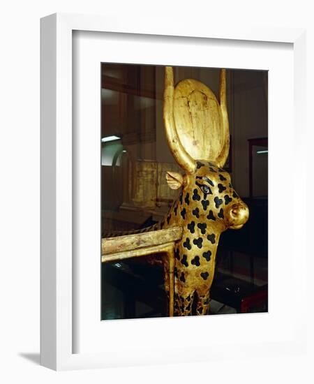 Treasure of Tutankhamen, Funerary Zoomorphic Bed, Sides Representing Mehetweret, the Cow Goddess-null-Framed Giclee Print