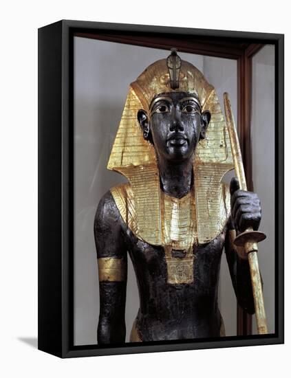 Treasure of Tutankhamen, Wood, Gold and Bronze Statue of Sun God, Horakhty-null-Framed Stretched Canvas