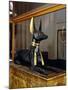 Treasure of Tutankhamen, Wooden Statue of Jackal God Anubis Upon a Gilded Chest from New Kingdom-null-Mounted Giclee Print