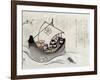 Treasure Ship with Crane and Tortoise, Japanese Wood-Cut Print-Lantern Press-Framed Art Print