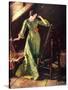 Treasures (or Lady in Green Dress; Attic Scene)-Norman Rockwell-Stretched Canvas