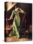 Treasures (or Lady in Green Dress; Attic Scene)-Norman Rockwell-Stretched Canvas